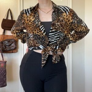 Allison Tayler Silk Animal Print Blouse